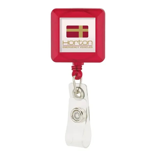 0.62" x 3.31" x 1.25" Divo square retractable badge holder with... from ASI 67866 Logomark/Valumark
