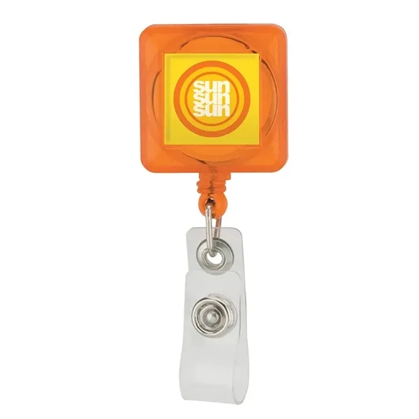 0.62" x 3.31" x 1.25" Divo square retractable badge holder with... from ASI 67866 Logomark/Valumark