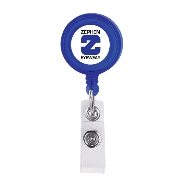 0.75" x 3.38" x 1.25" Delfino retractable round badge holder with... from ASI 67866 Logomark/Valumark