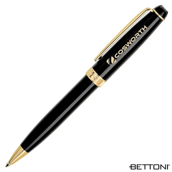 Twist action ballpoint pen with gloss lacquered finish, polished gold accents... from ASI 67866 Logomark/Valumark