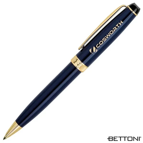 Twist action ballpoint pen with gloss lacquered finish, polished gold accents... from ASI 67866 Logomark/Valumark