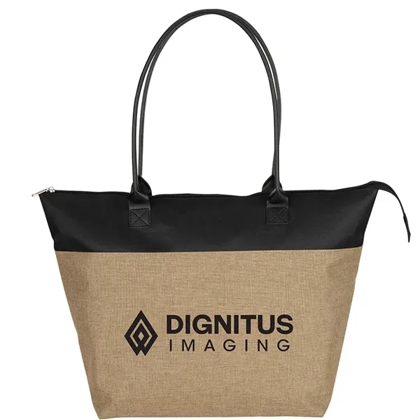 6.75" x 13" x 12.5" two-toned polyester tote bag; includes 24"... from ASI 67866 Logomark/Valumark