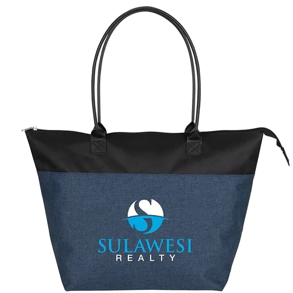 6.75" x 13" x 12.5" two-toned polyester tote bag; includes 24"... from ASI 67866 Logomark/Valumark