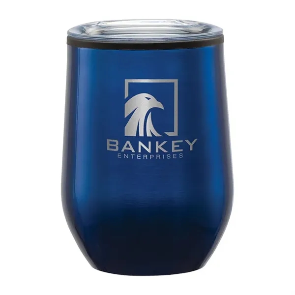 3.5" x 4.75" x 3.5" stainless steel 12-ounce wine tumbler with... from ASI 67866 Logomark/Valumark