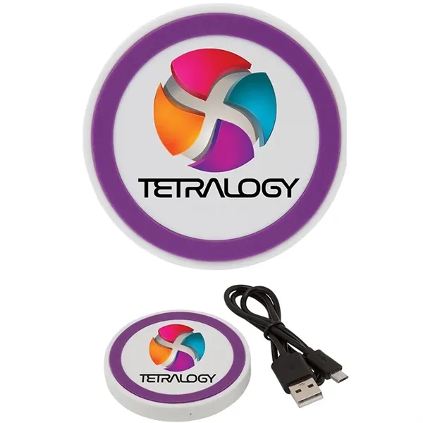 2.75" x 0.38" x 2.75" Boreus wireless charging pad with 20"... from ASI 67866 Logomark/Valumark