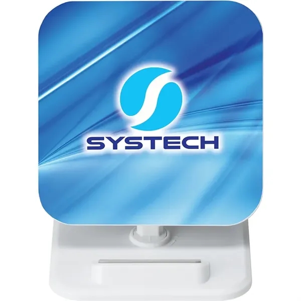 3.38" x 4" x 3.38" Argus adjustable wireless charging stand.... from ASI 67866 Logomark/Valumark