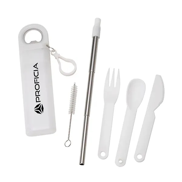 Griffith 3-in-1 Metal Straw, Cutlery Set & Bottle Opener... from ASI 67866 Logomark/Valumark