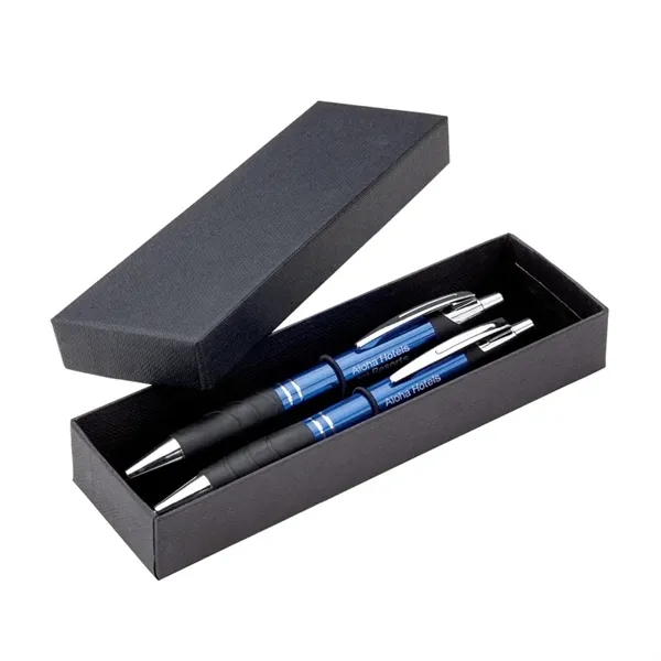 Two piece gift box with plunger action aluminum ballpoint pen and... from ASI 67866 Logomark/Valumark / Valumark™