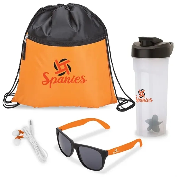 Four-piece gift set with 28 oz. PP shaker cup, UV400 sunglasses,... from ASI 67866 Logomark/Valumark