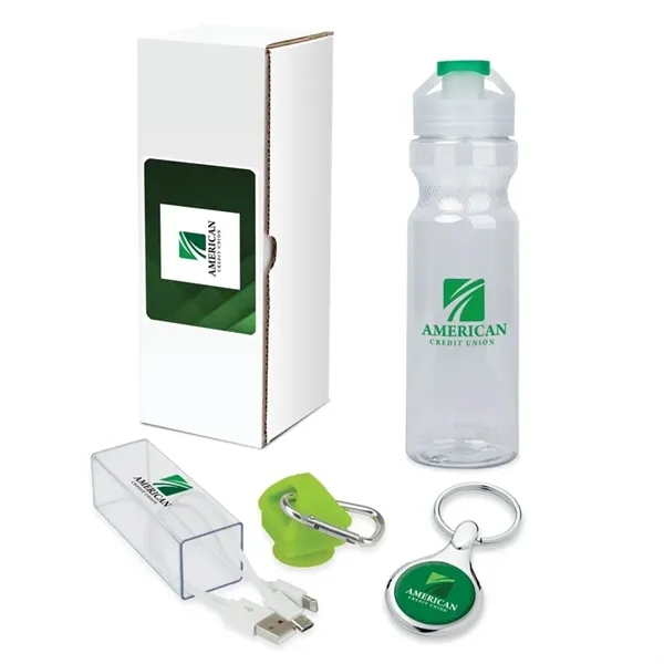 Gift set with 16-ounce double-wall tumbler, 3-in-1 charging cable with case... from ASI 67866 Logomark/Valumark