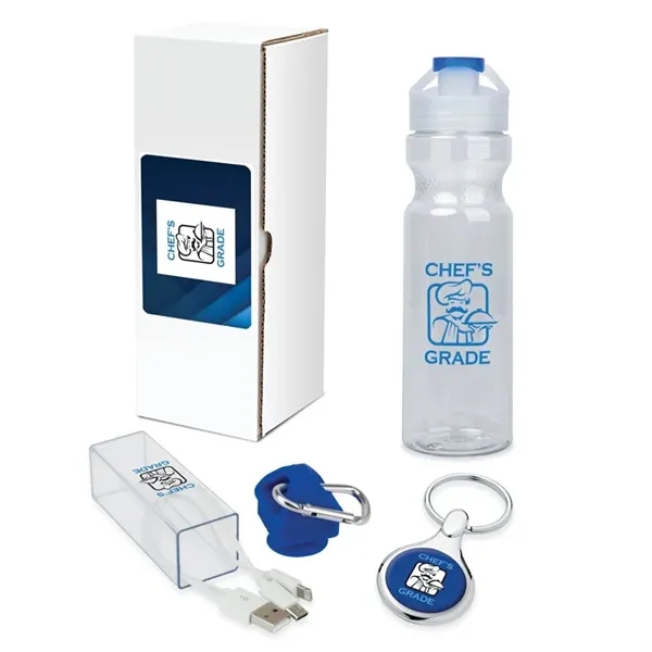 Gift set with 16-ounce double-wall tumbler, 3-in-1 charging cable with case... from ASI 67866 Logomark/Valumark
