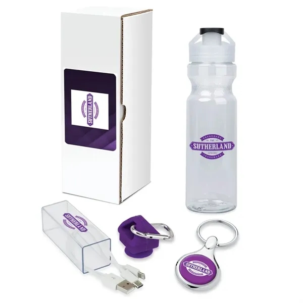 Gift set with 16-ounce double-wall tumbler, 3-in-1 charging cable with case... from ASI 67866 Logomark/Valumark