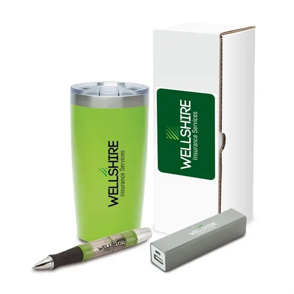 3-piece safety gift set featuring a 20 oz. stainless steel tumbler,... from ASI 67866 Logomark/Valumark