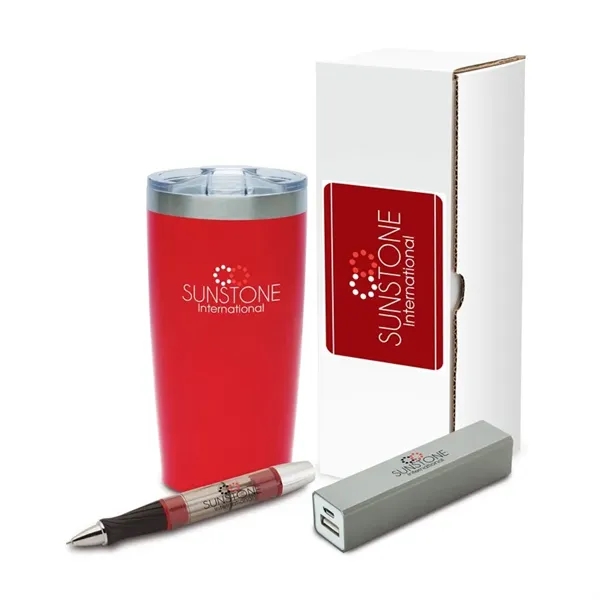 3-piece safety gift set featuring a 20 oz. stainless steel tumbler,... from ASI 67866 Logomark/Valumark