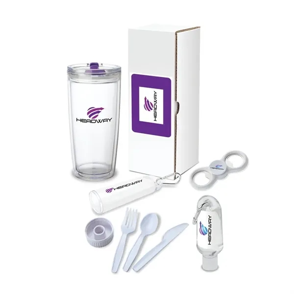4 piece gift set with 22 oz. tumbler, bottle opener spinner,... from ASI 67866 Logomark/Valumark
