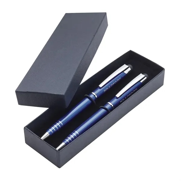 Twist-action aluminum ballpoint pen and mechanical pencil set with anodized finish,... from ASI 67866 Logomark/Valumark / Valumark™