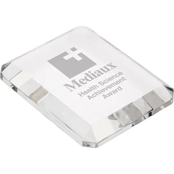 0.88" x 3.25" x 4" Prato rectangle crystal paperweight award.... from ASI 67866 Logomark/Valumark