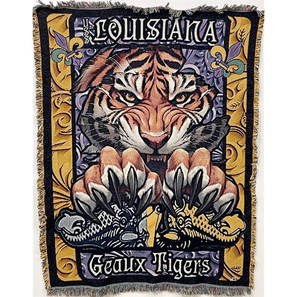 54" x 62" tapestry/throw blanket made of jacquard woven cotton yarn.... from ASI 44020 Bandanna Promotions By CARO-LINE / American Blankets