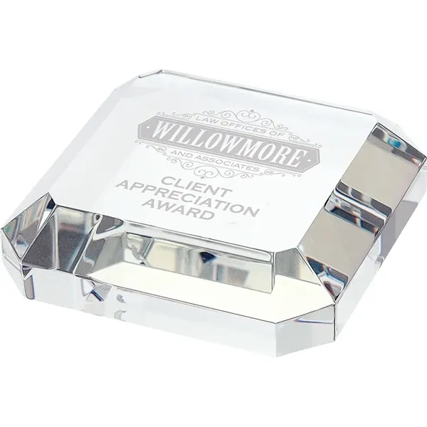 0.75" x 3.25" x 3.25" Taranto square crystal paperweight award.... from ASI 67866 Logomark/Valumark
