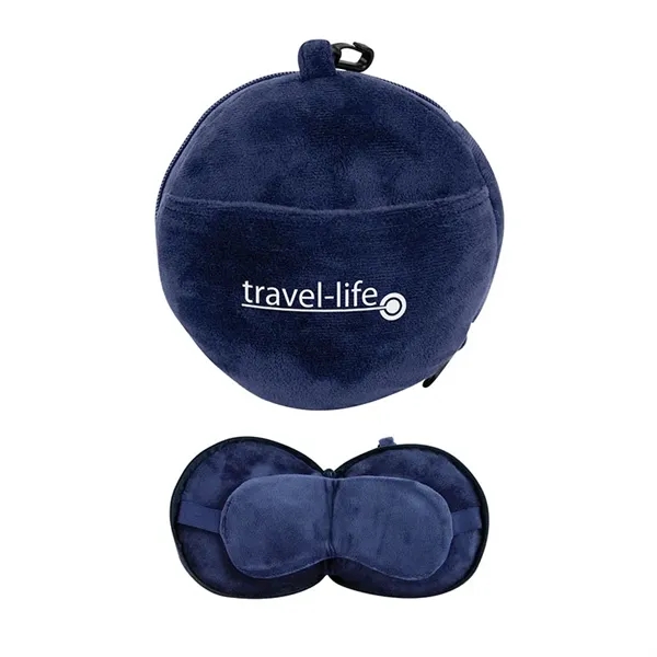 Journey Neck Pillow With Built-In Sleep Mask... from ASI 67866 Logomark/Valumark