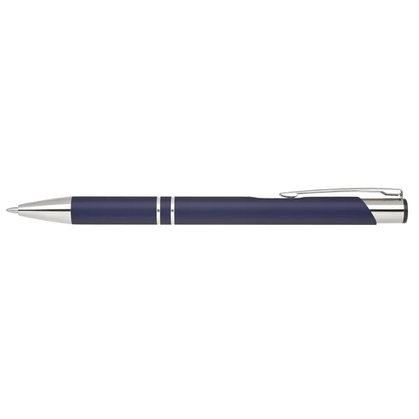 Aluminum click-action ballpoint pen with a bold color barrel, rubber finish... from ASI 68190 Lungsal / Lungsal