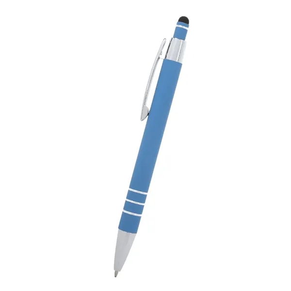 5 1/2" plunger-action pen with rubberized aluminum body and stylus on... from ASI 61125 Hit Promotional Products / Hit®