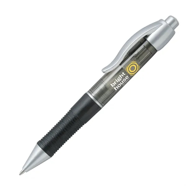 Jumbo click action ballpoint pen with black rubber grip and silver... from ASI 68190 Lungsal / Lungsal