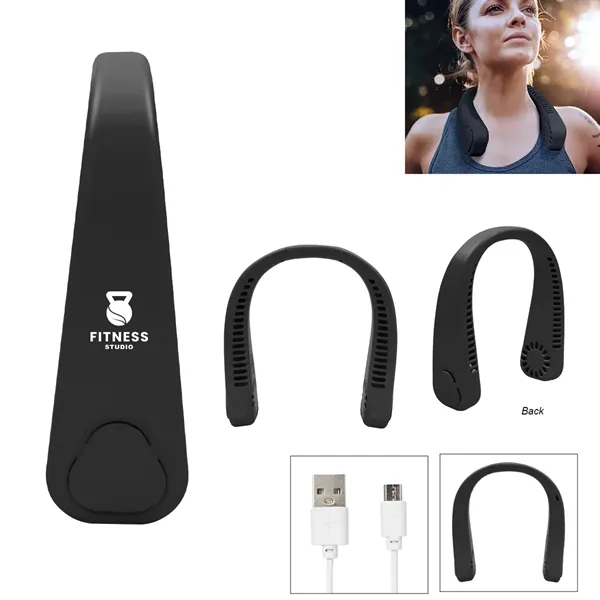 Neck fan with a bladeless design, multiple speed settings and rechargeable... from ASI 61125 Hit Promotional Products / Hit®