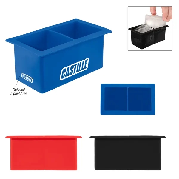 Silicone ice cube tray; makes 2 square cubes.... from ASI 61125 Hit Promotional Products / Hit®