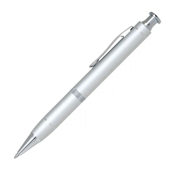 Aluminum click-action ballpoint pen with a diamond cut middle ring and... from ASI 68190 Lungsal / Lungsal
