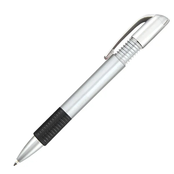 Click action pen with matte silver accents and accordion style plunger.... from ASI 68190 Lungsal / Lungsal