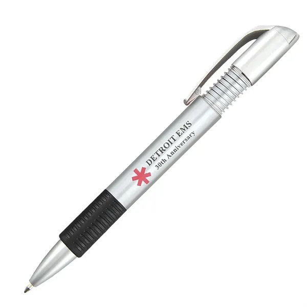 Click action pen with matte silver accents and accordion style plunger.... from ASI 68190 Lungsal / Lungsal