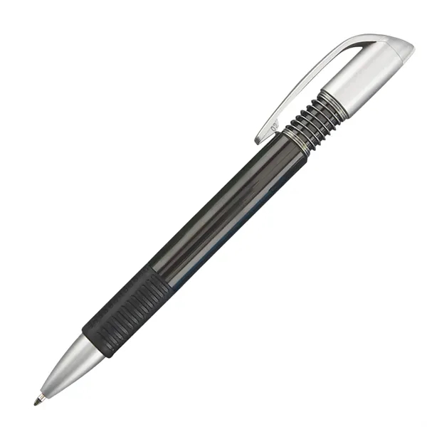 Click action pen with matte silver accents and accordion style plunger.... from ASI 68190 Lungsal / Lungsal