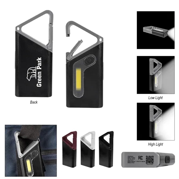 Rechargeable COB flashlight with carabiner.... from ASI 61125 Hit Promotional Products / Hit®