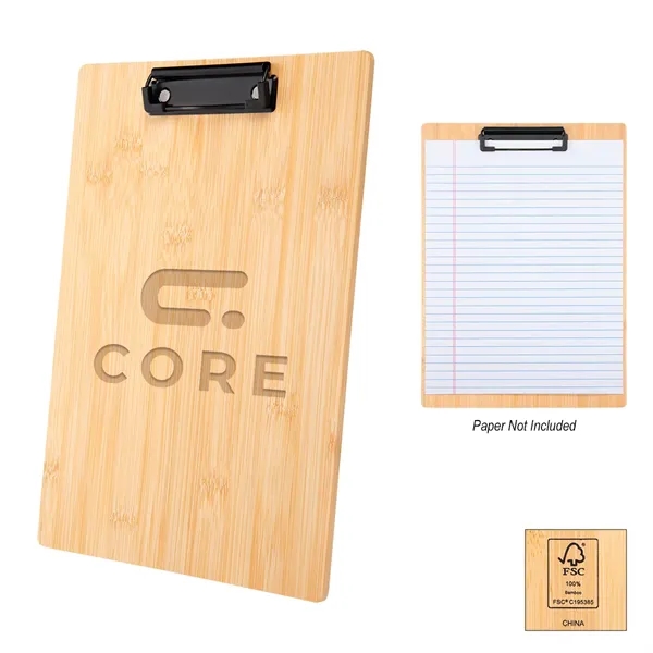 Bamboo clipboard with spring-loaded top clip.... from ASI 61125 Hit Promotional Products / Hit®