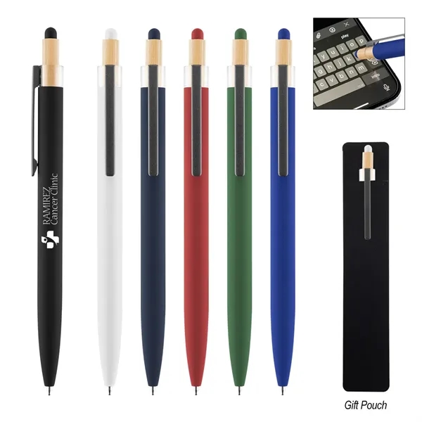 Recycled aluminum ballpoint pen with plunger action mechanism and stylus tip.... from ASI 61125 Hit Promotional Products / Hit®
