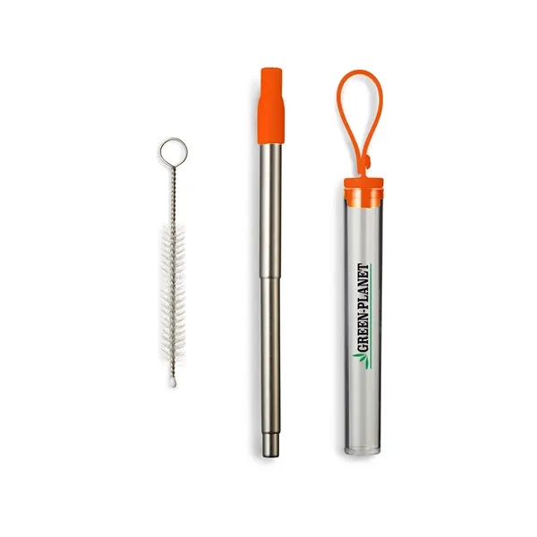 304 stainless steel telescopic drinking straw set with PS case with... from ASI 79530 Prime Line