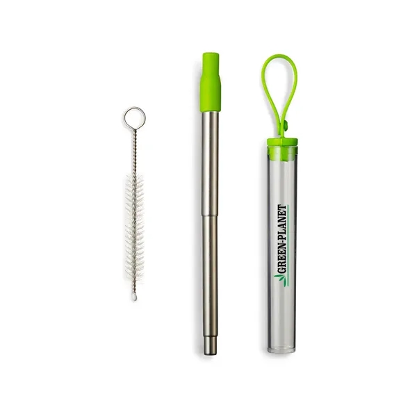 304 stainless steel telescopic drinking straw set with PS case with... from ASI 79530 Prime Line