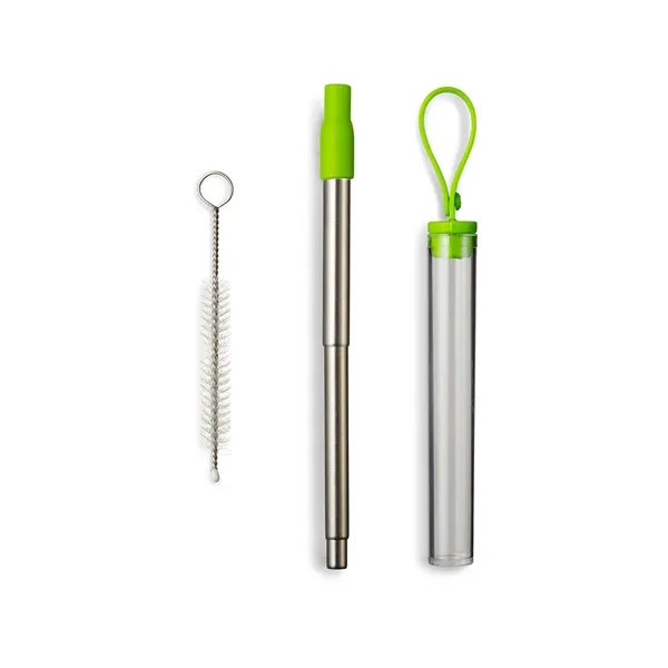 304 stainless steel telescopic drinking straw set with PS case with... from ASI 79530 Prime Line