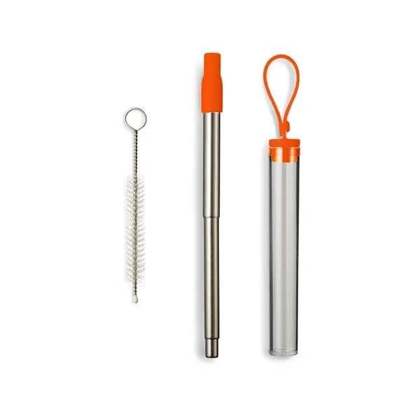304 stainless steel telescopic drinking straw set with PS case with... from ASI 79530 Prime Line