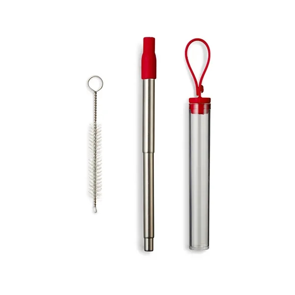 304 stainless steel telescopic drinking straw set with PS case with... from ASI 79530 Prime Line