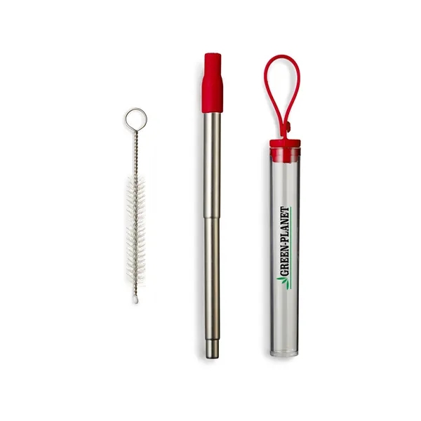 304 stainless steel telescopic drinking straw set with PS case with... from ASI 79530 Prime Line