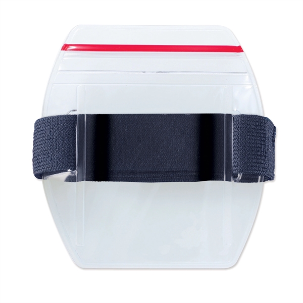 Super tough armband-style vinyl badge holders feature a re-closable zipper for... from ASI 79898 Promovision / PROMOVISION