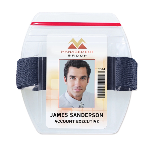 Super tough armband-style vinyl badge holders feature a re-closable zipper for... from ASI 79898 Promovision / PROMOVISION