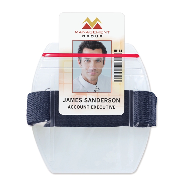 Super tough armband-style vinyl badge holders feature a re-closable zipper for... from ASI 79898 Promovision / PROMOVISION