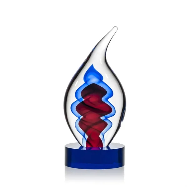 Flame shape award with a complimenting blue optical base.... from ASI 84592 St Regis Group / St Regis