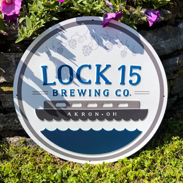 Custom 15.625" Diameter Circle .020 Aluminum Four Color Process Custom Tin... from ASI 53430 Executive Line / Executive Line®