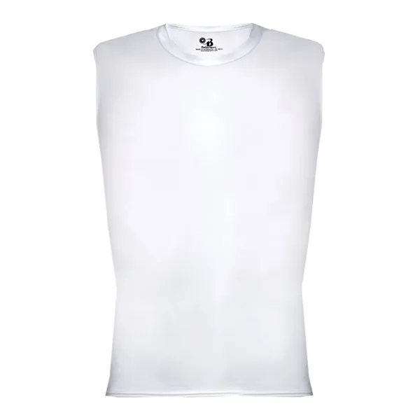 Sleeveless compression tee with stretch body fit, self-fabric collar, and double-needle... from ASI 84358 S&S Activewear