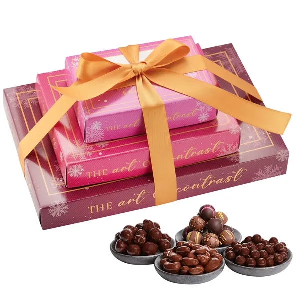 Box of chocolate-covered cashews, popcorn, & caramels and an assortment of... from ASI 71685 Midnite Snax®