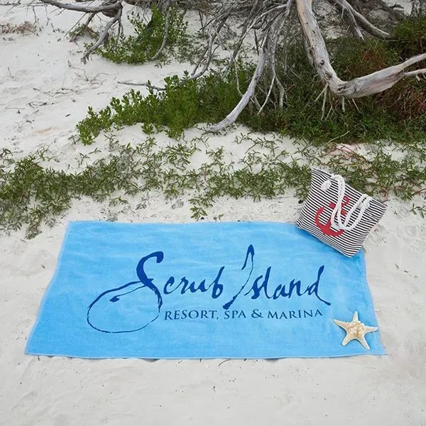 10 lbs/doz 30" x 60" screen printed beach towel... from ASI 73520 Neet Feet / Kanata Towels